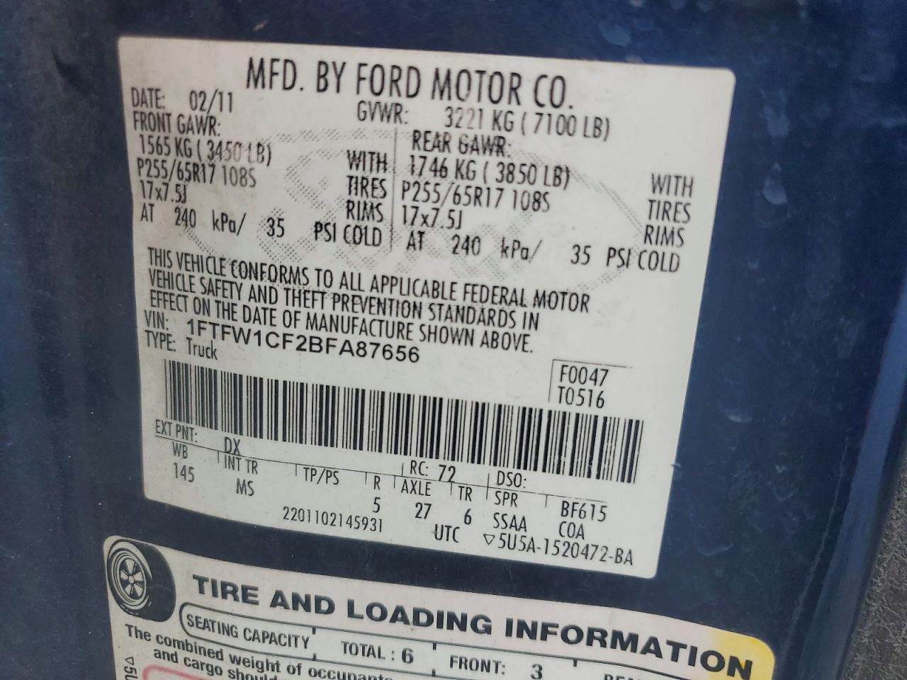 2011 FORD F150 SUPERCREW photo 13