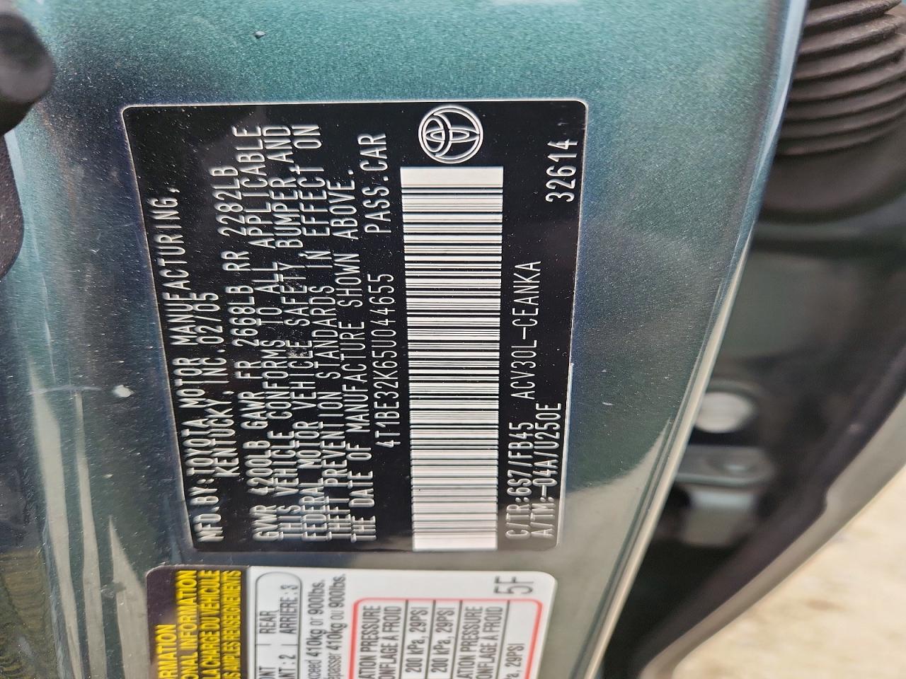 2005 TOYOTA CAMRY LE photo 23