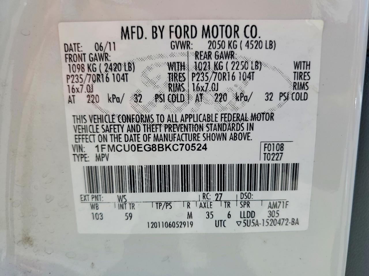 2011 FORD ESCAPE LIMITED photo 23
