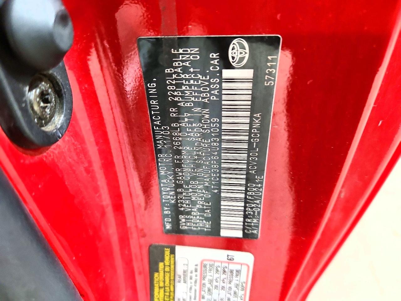 2004 TOYOTA CAMRY SOLARA SE photo 13