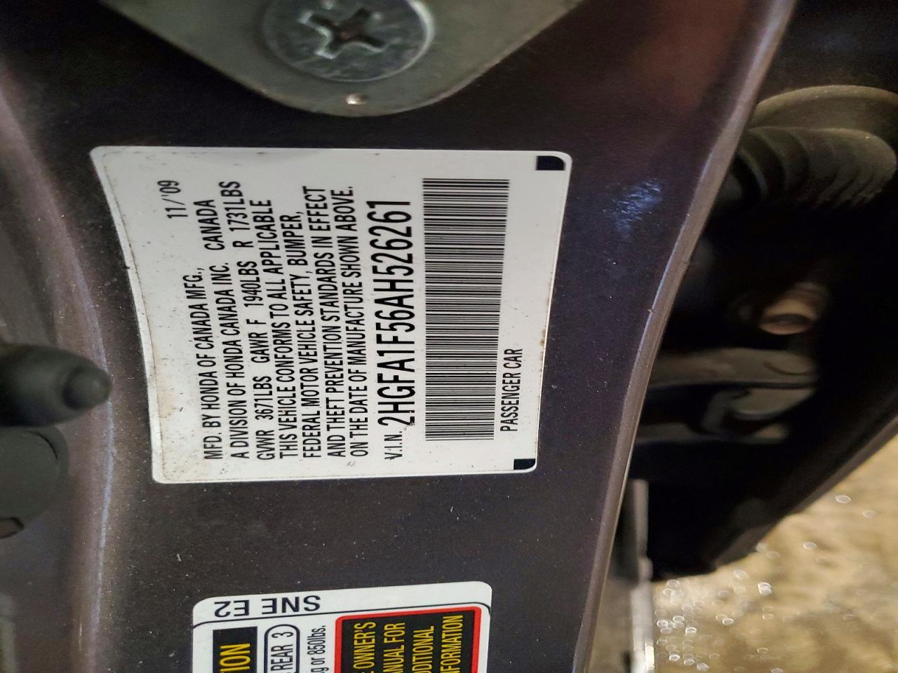 2010 HONDA CIVIC LX photo 23