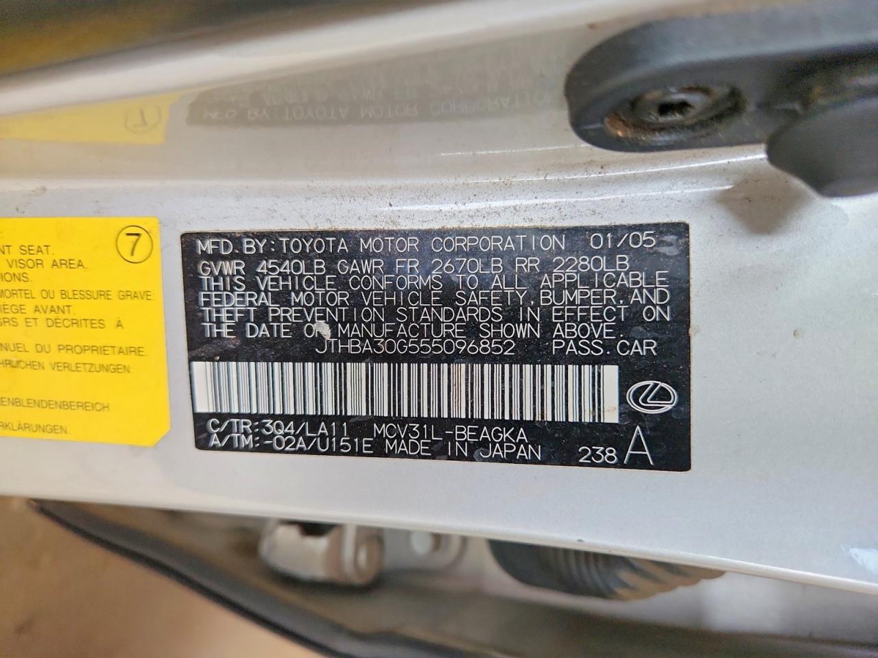 2005 LEXUS ES 330 photo 34