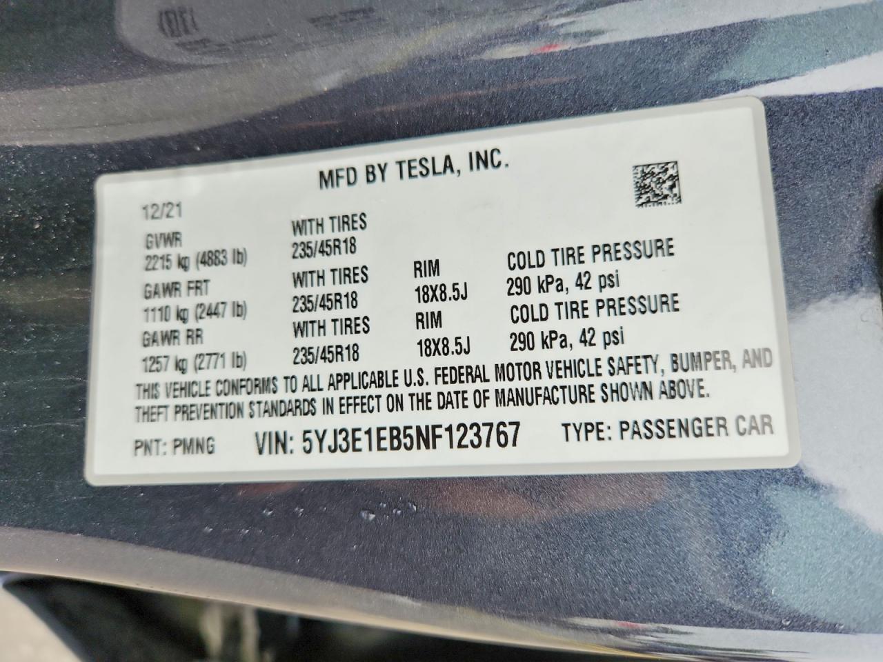 2022 TESLA MODEL 3 photo 23