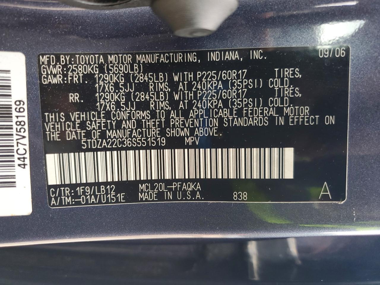 2006 TOYOTA SIENNA XLE LIMITED 7 PASSENGER photo 37