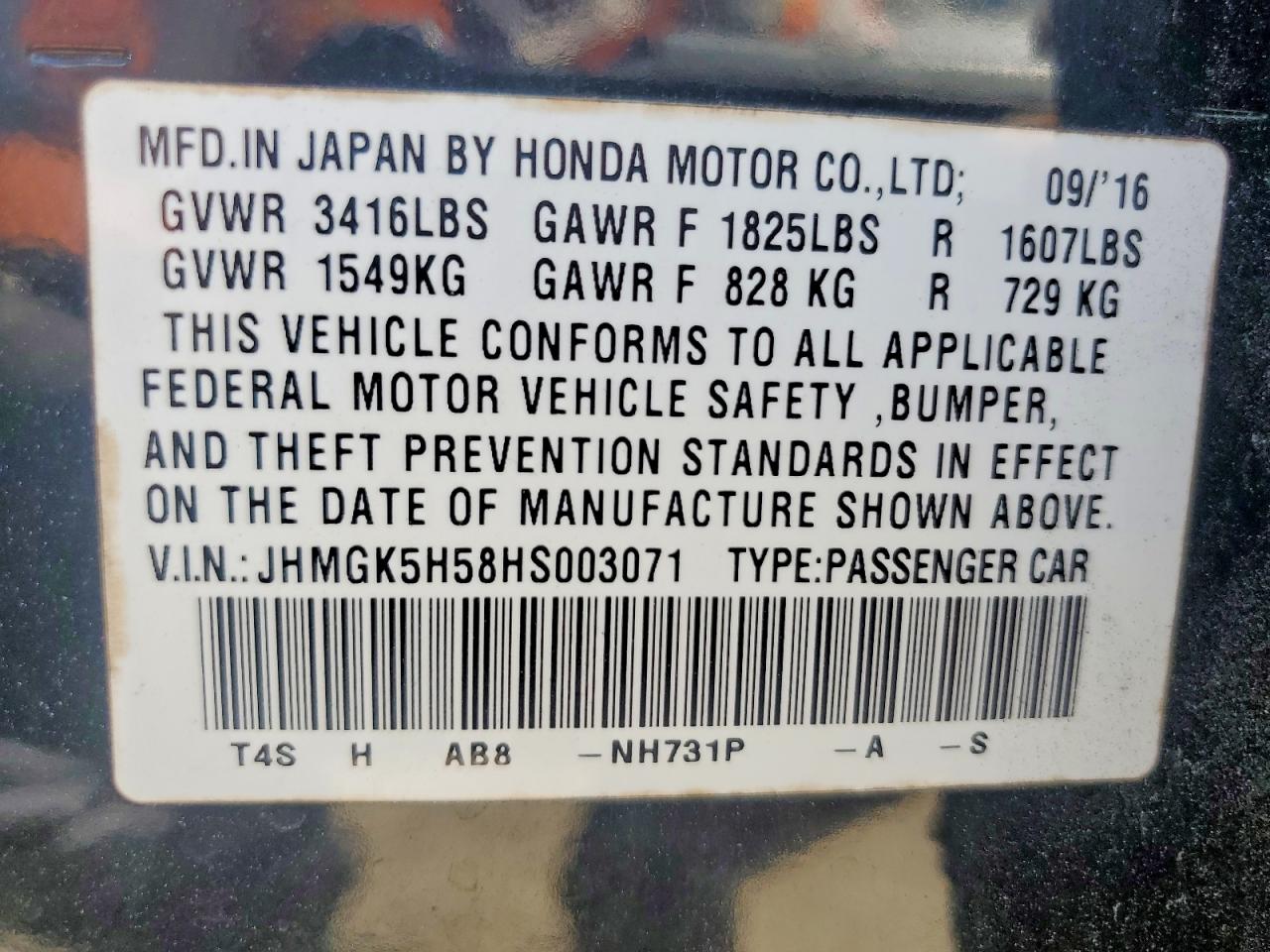 2017 HONDA FIT LX photo 25