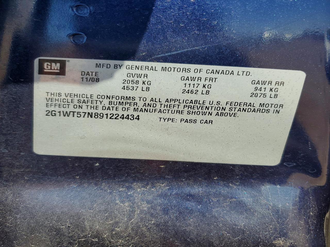 2009 CHEVROLET IMPALA 1LT photo 12