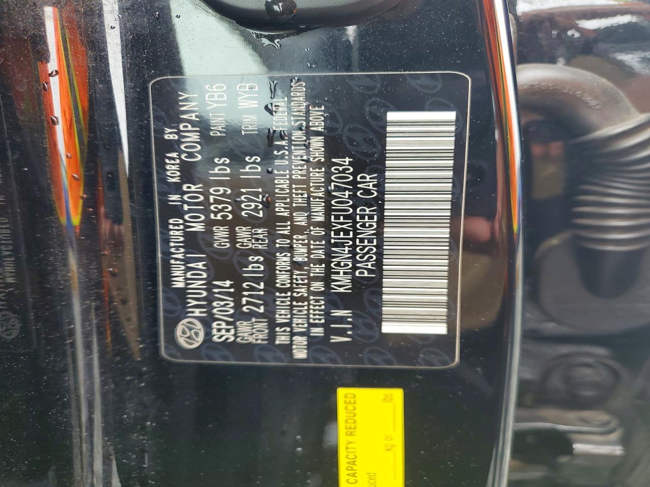 2015 HYUNDAI GENESIS 3.8L photo 23