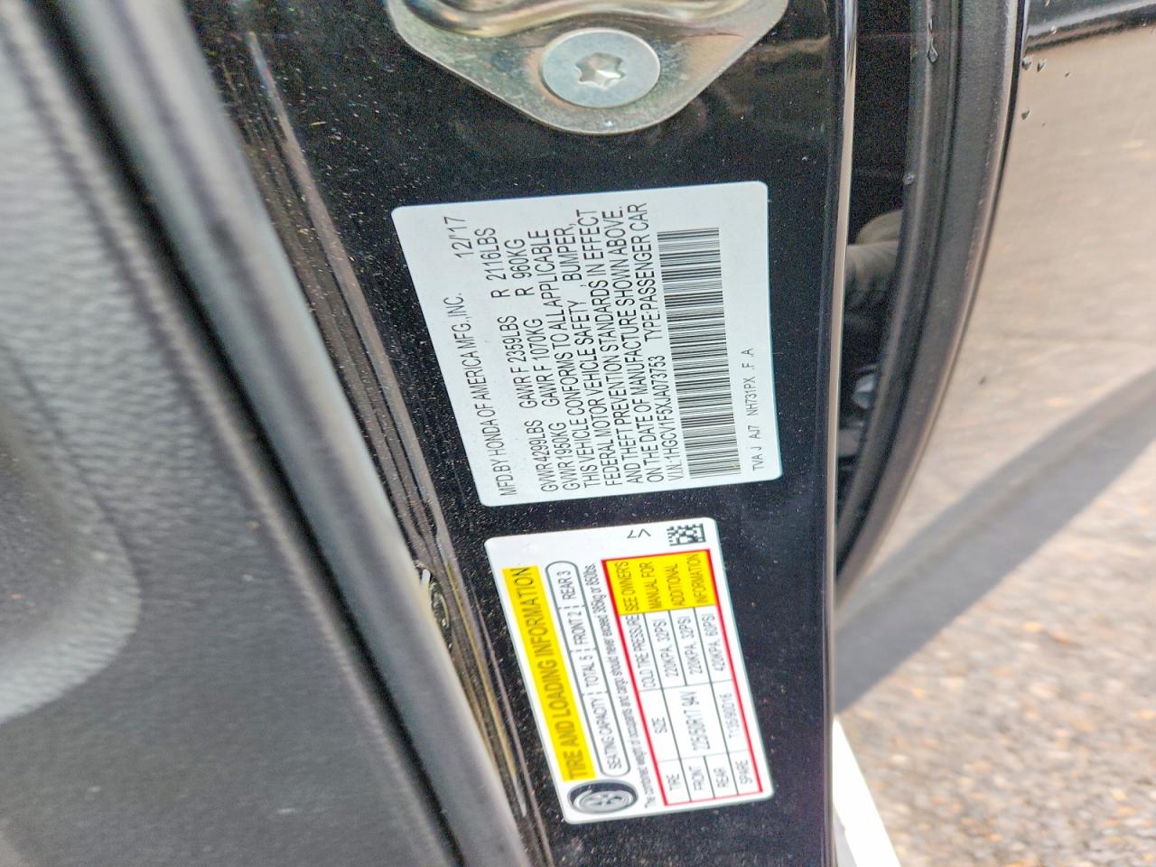 2018 HONDA ACCORD EXL photo 23