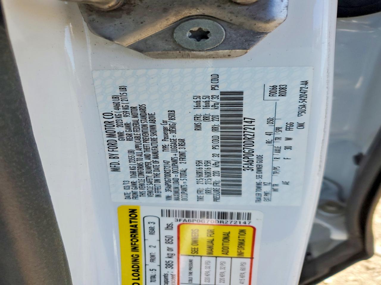 2013 FORD FUSION S photo 23