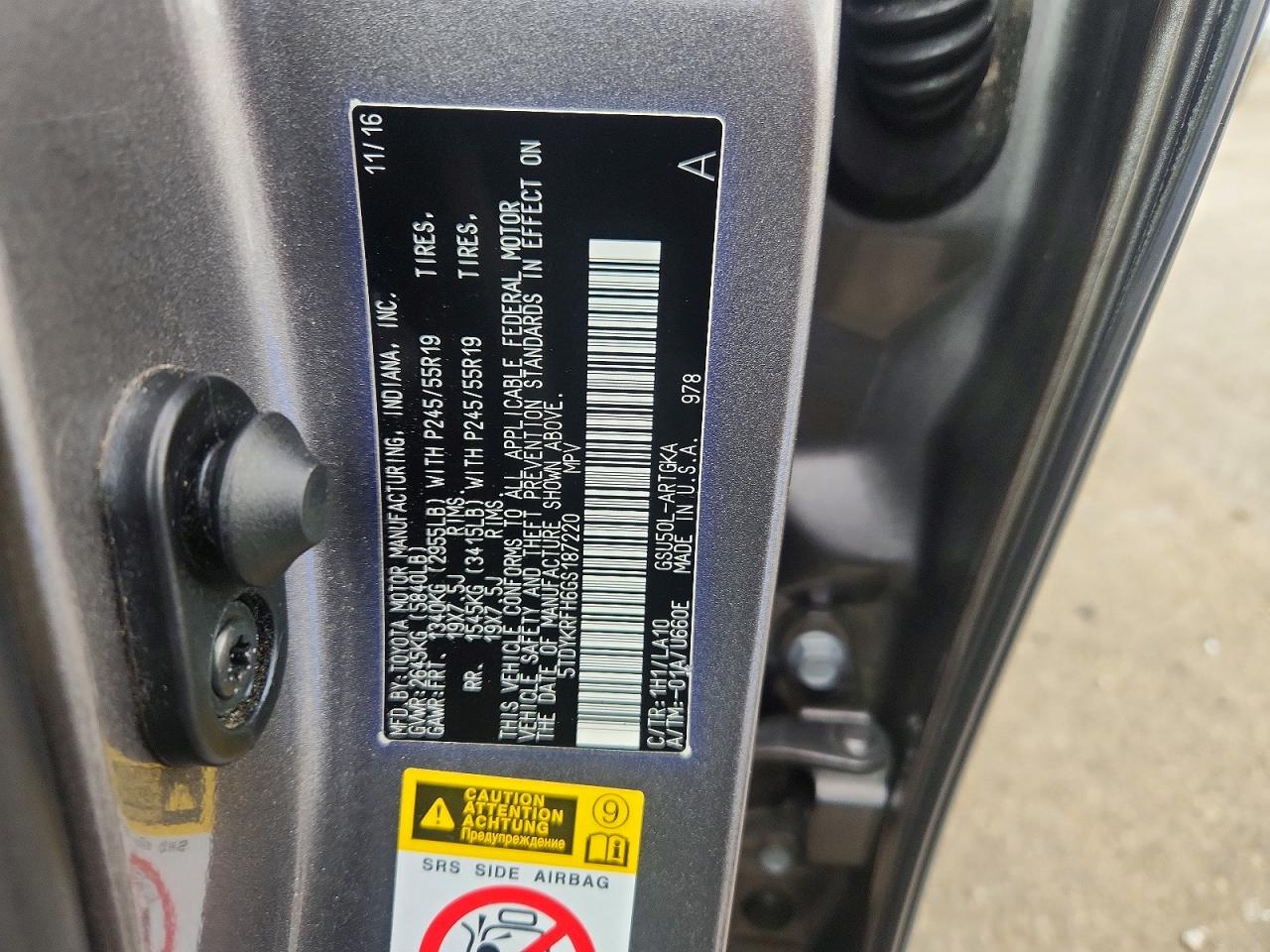 2016 TOYOTA HIGHLANDER LIMITED photo 34