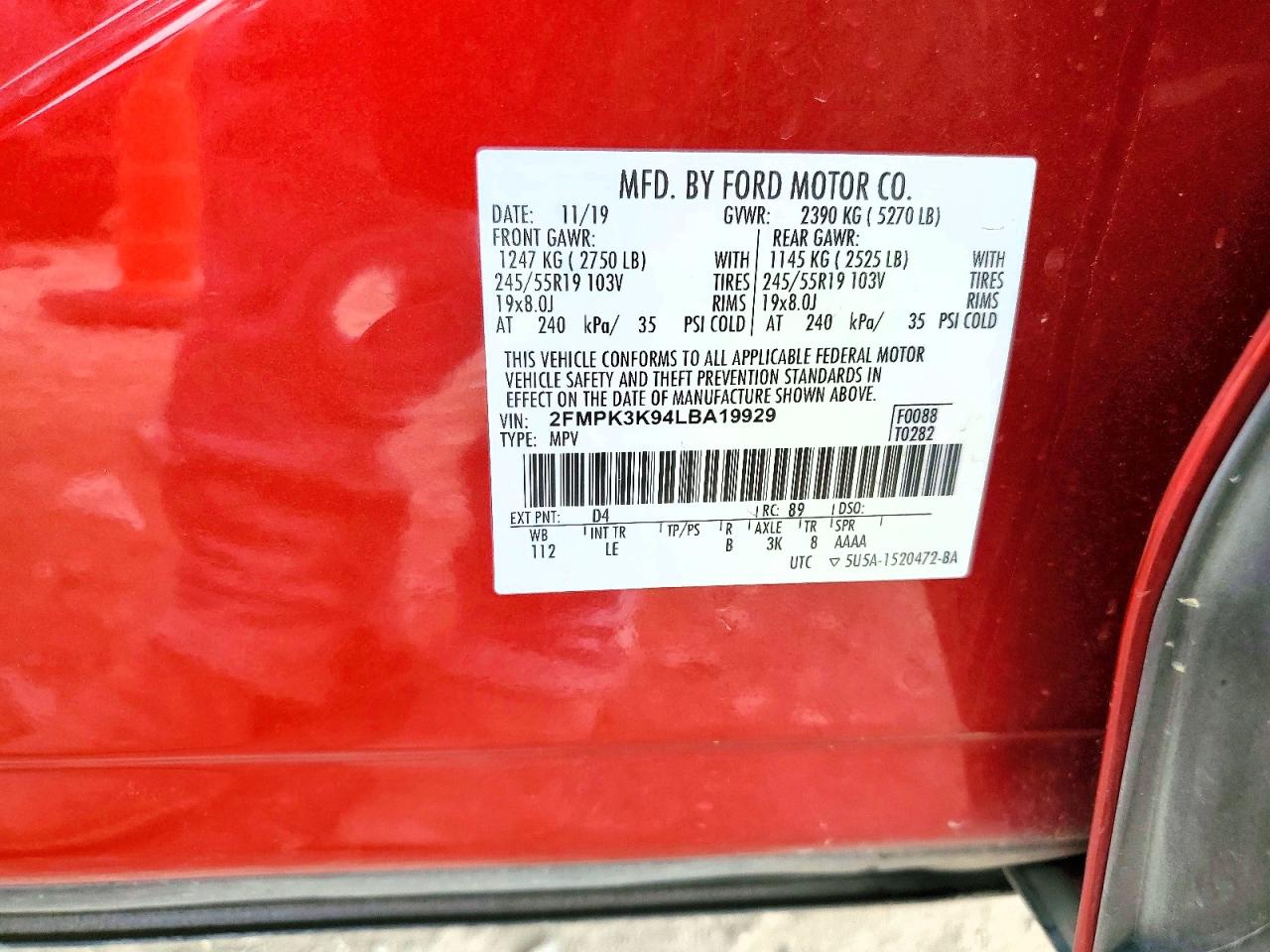 2020 FORD EDGE TITANIUM photo 12