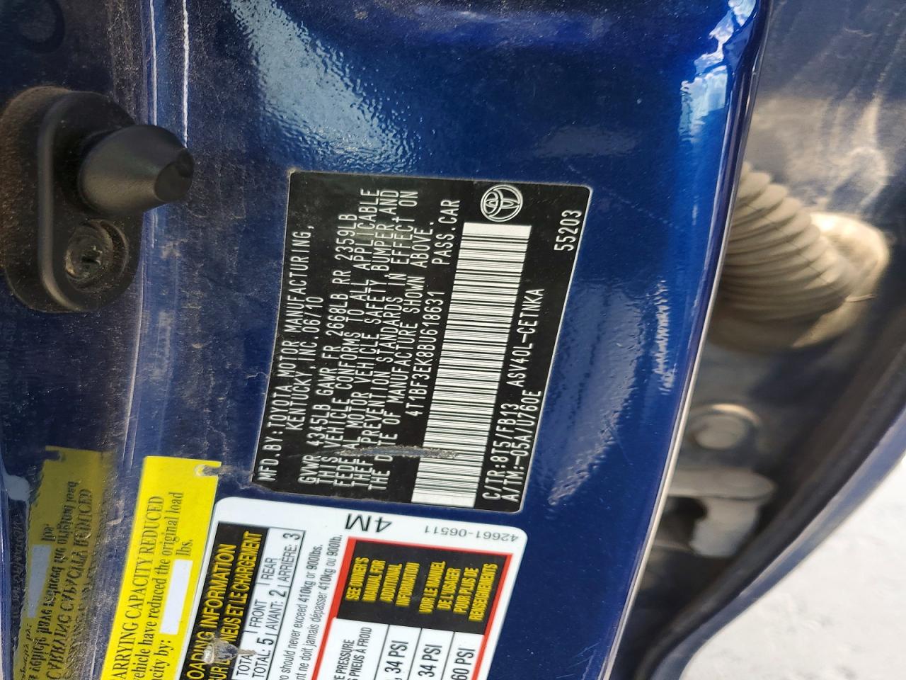 2011 TOYOTA CAMRY LE photo 23
