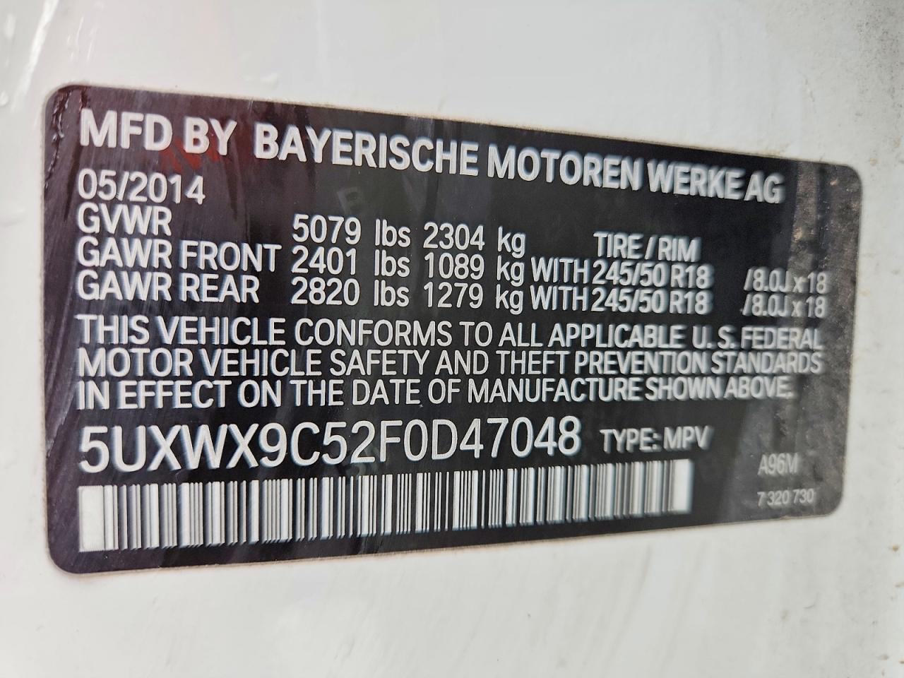 2015 BMW X3 XDRIVE28I photo 14