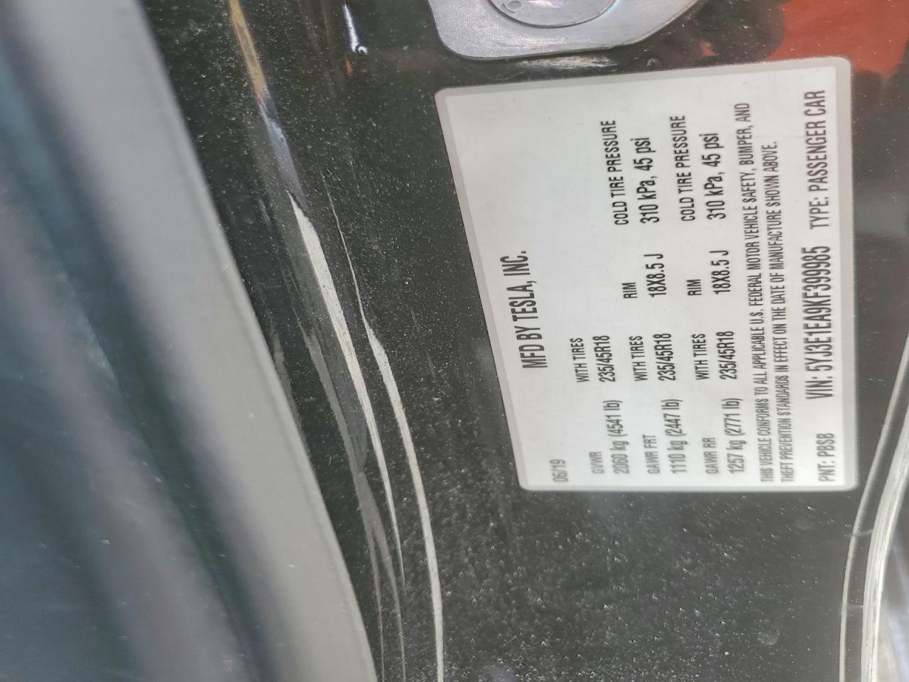 2019 TESLA MODEL 3 photo 23