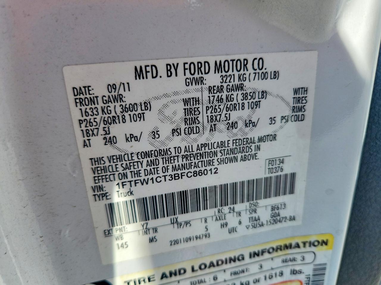 2011 FORD F150 SUPERCREW photo 23