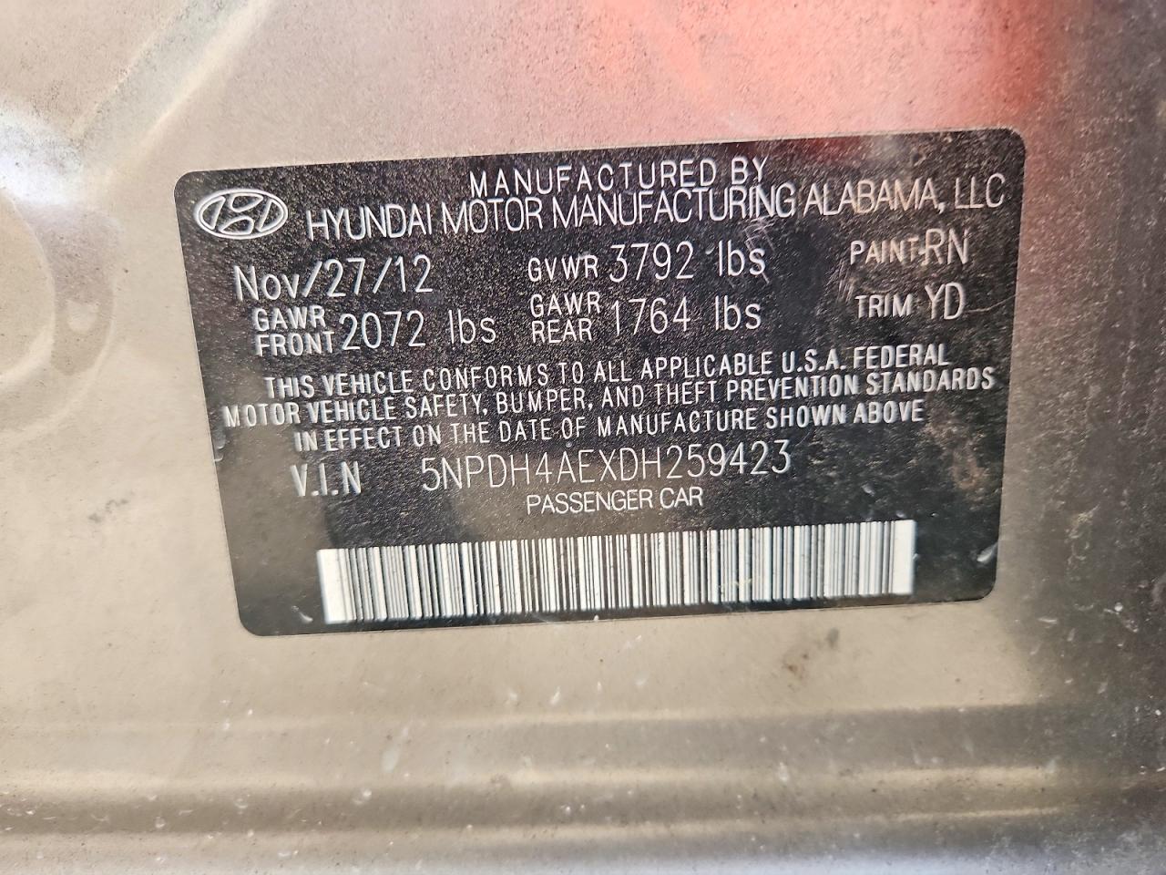2013 HYUNDAI ELANTRA GLS photo 23