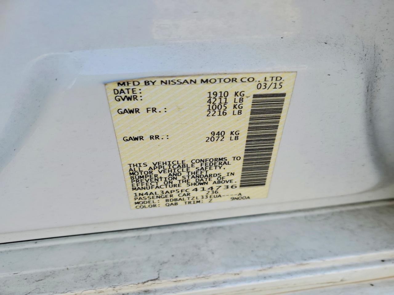 2015 NISSAN ALTIMA 2.5 SL photo 23