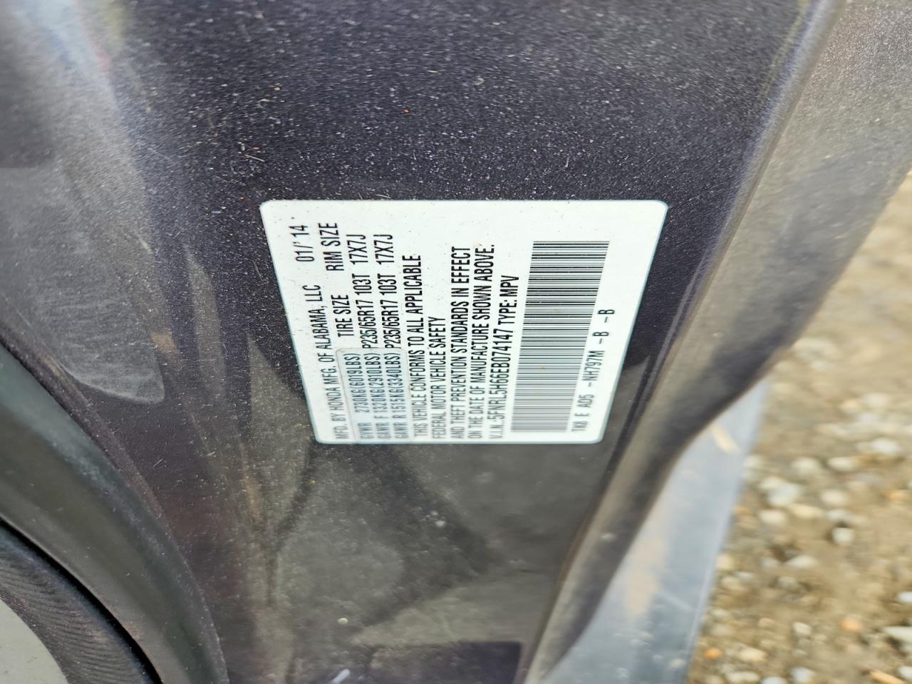 2014 HONDA ODYSSEY EXL photo 13