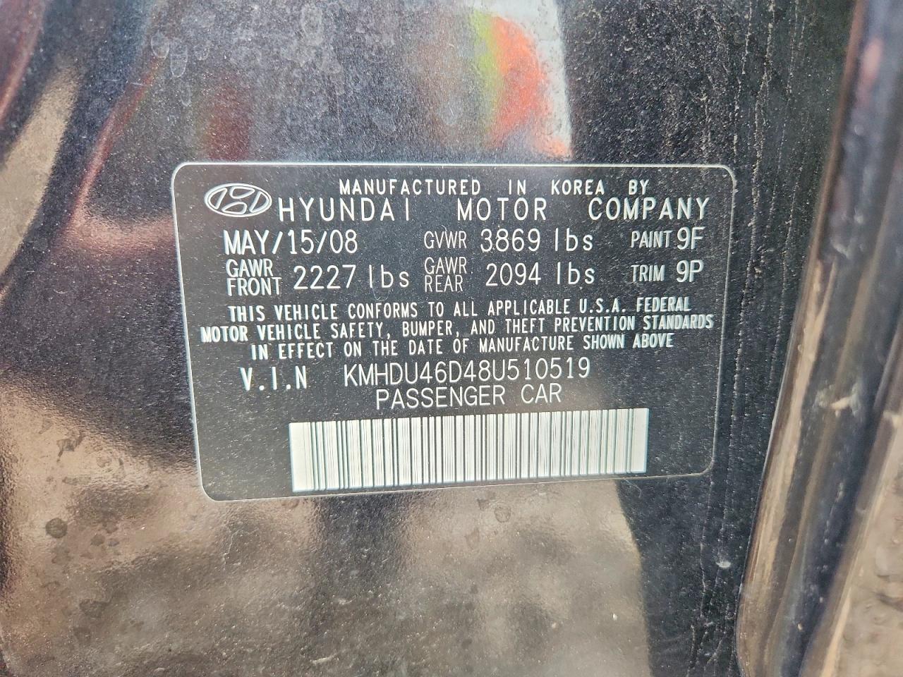 2008 HYUNDAI ELANTRA GLS photo 34