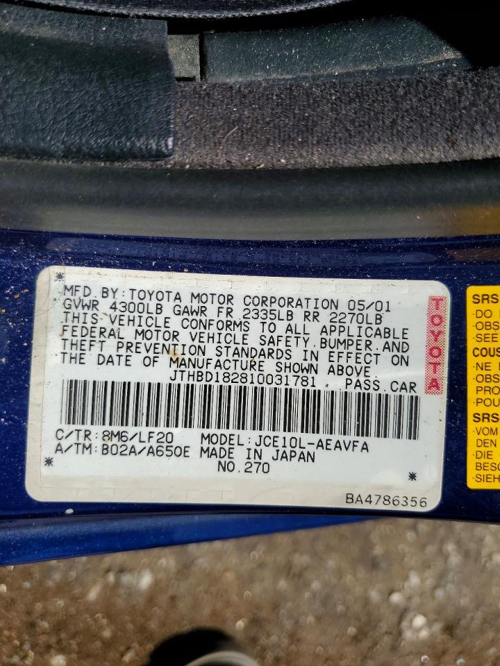 2001 LEXUS IS 300 photo 12