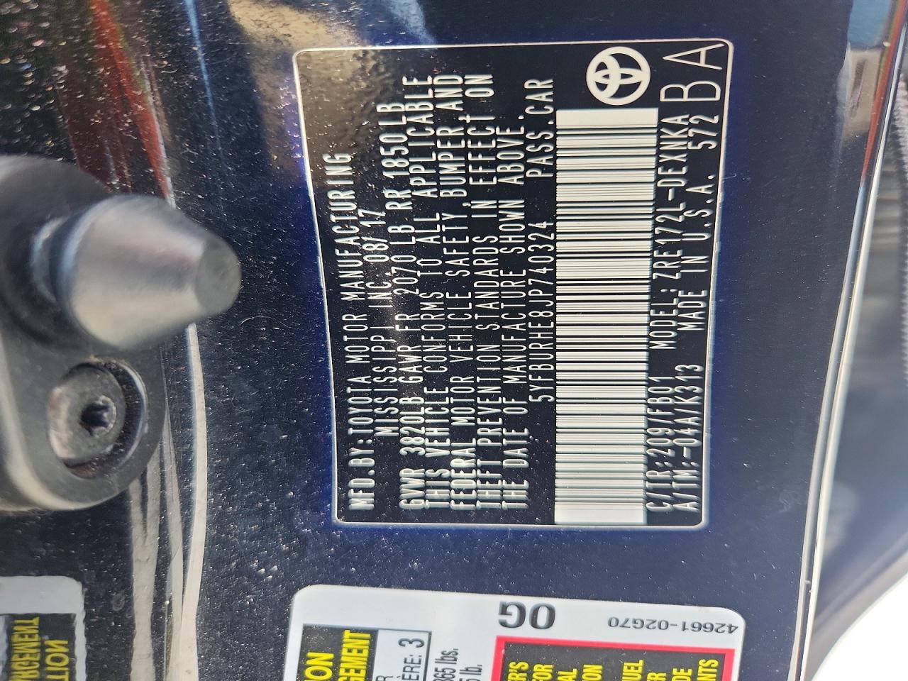 2018 TOYOTA COROLLA LE photo 23