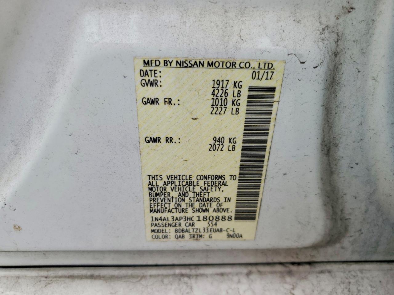 2017 NISSAN ALTIMA 2.5 SL photo 23