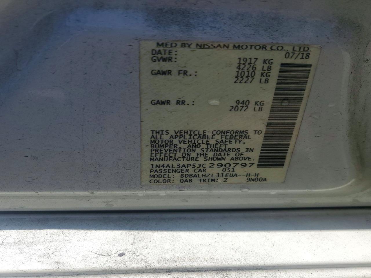 2018 NISSAN ALTIMA 2.5 SR photo 25