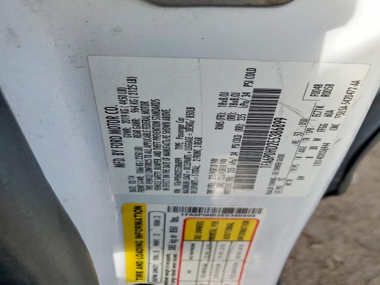 2014 FORD FUSION SE photo 34