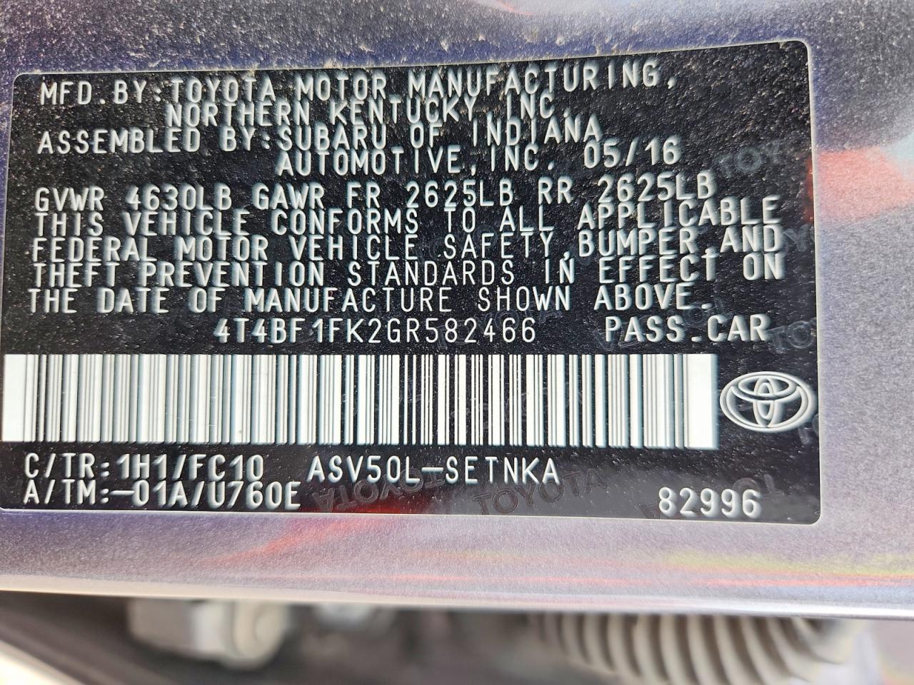 2016 TOYOTA CAMRY LE photo 25