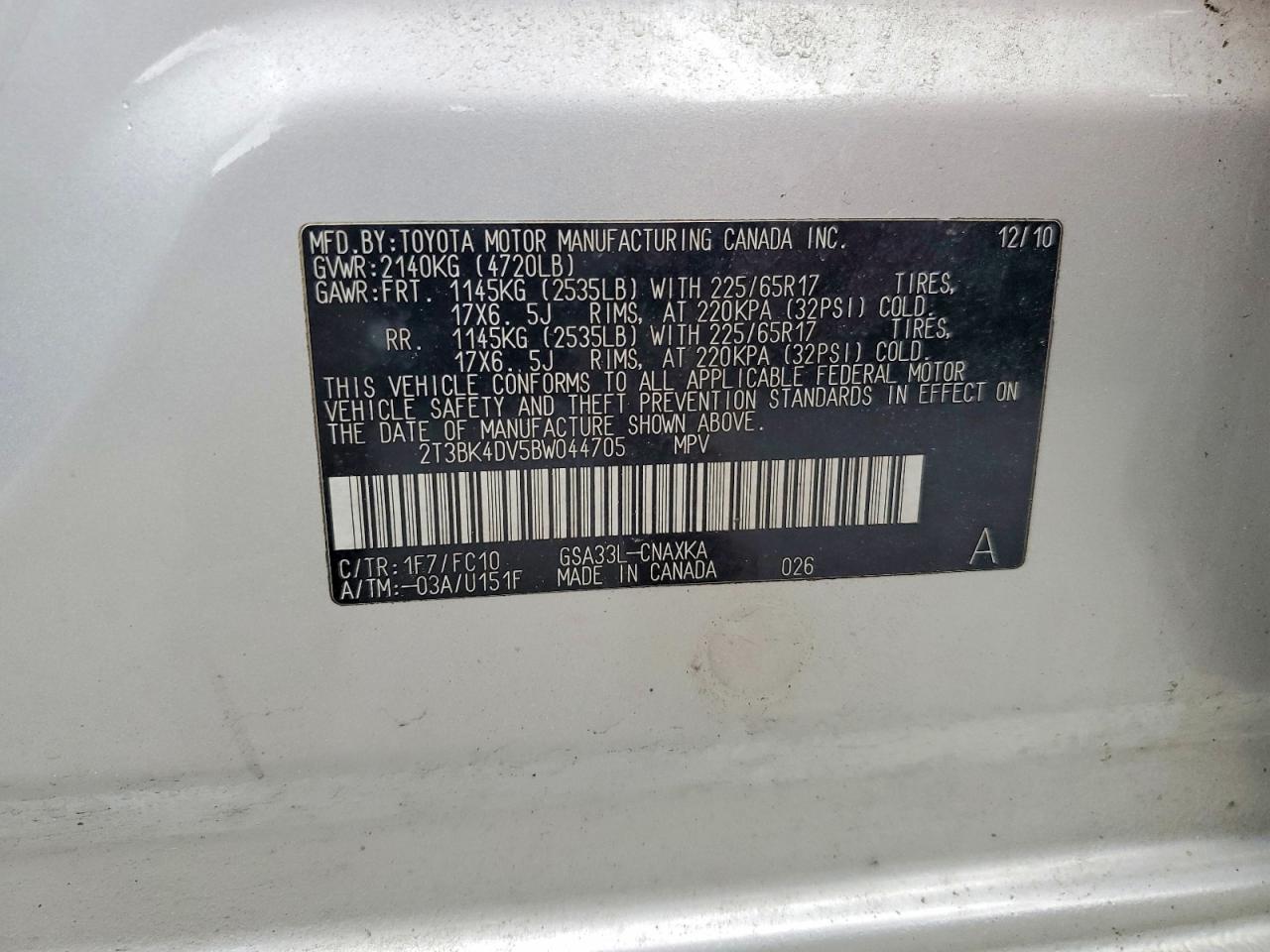 2011 TOYOTA RAV4 BASE photo 25