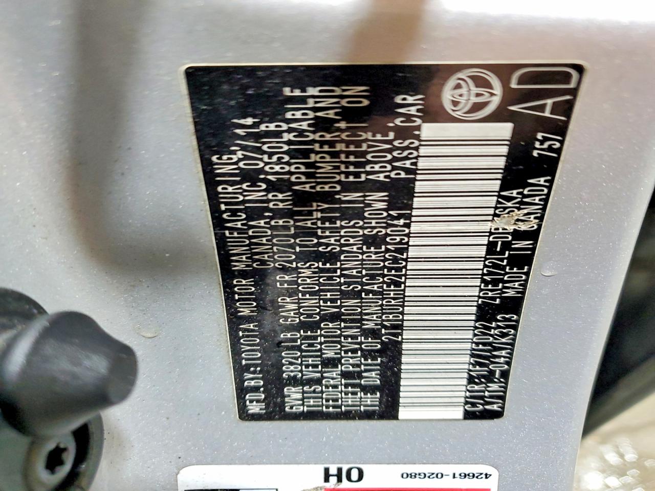2014 TOYOTA COROLLA S PLUS photo 23
