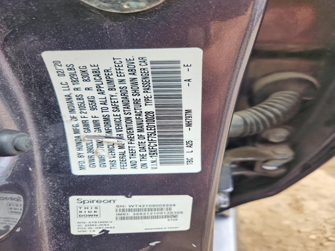 2020 HONDA CIVIC EXL photo 34