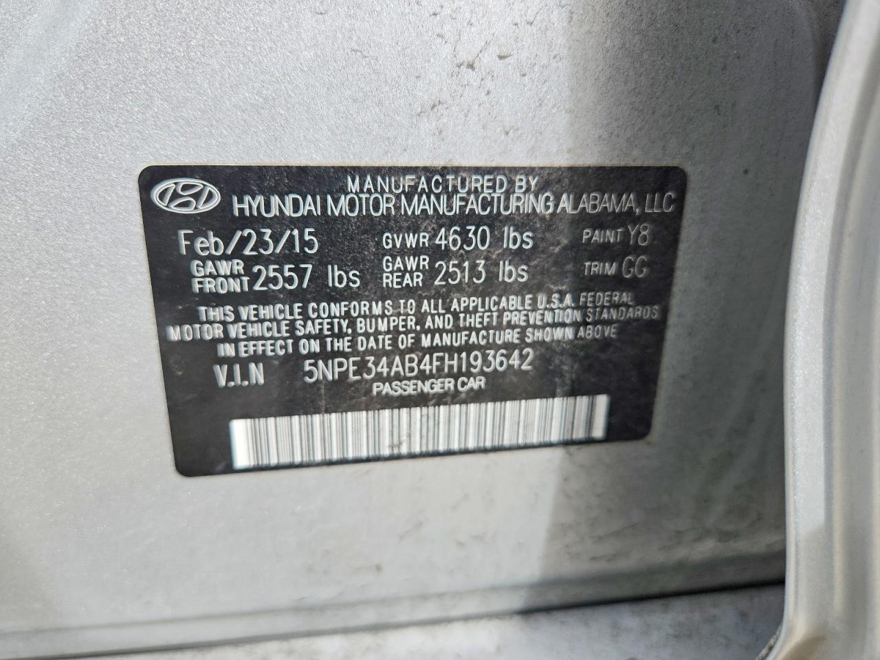 2015 HYUNDAI SONATA SPORT 2.0T photo 34
