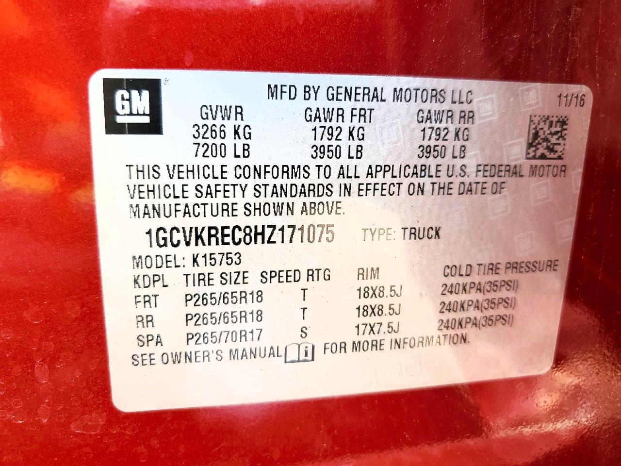 2017 CHEVROLET SILVERADO K1500 LT photo 34