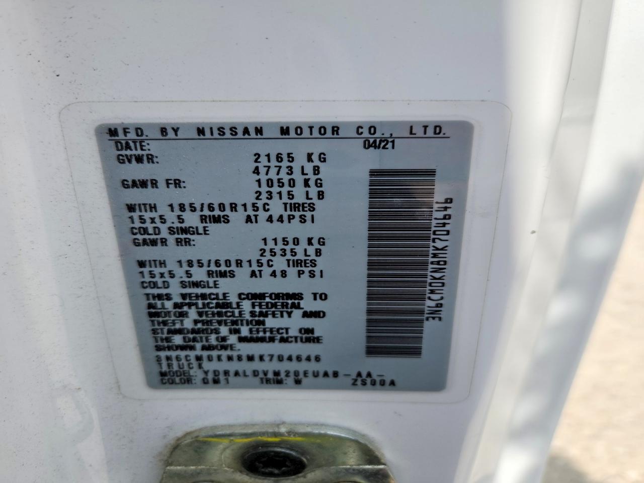 2021 NISSAN NV200 S photo 25