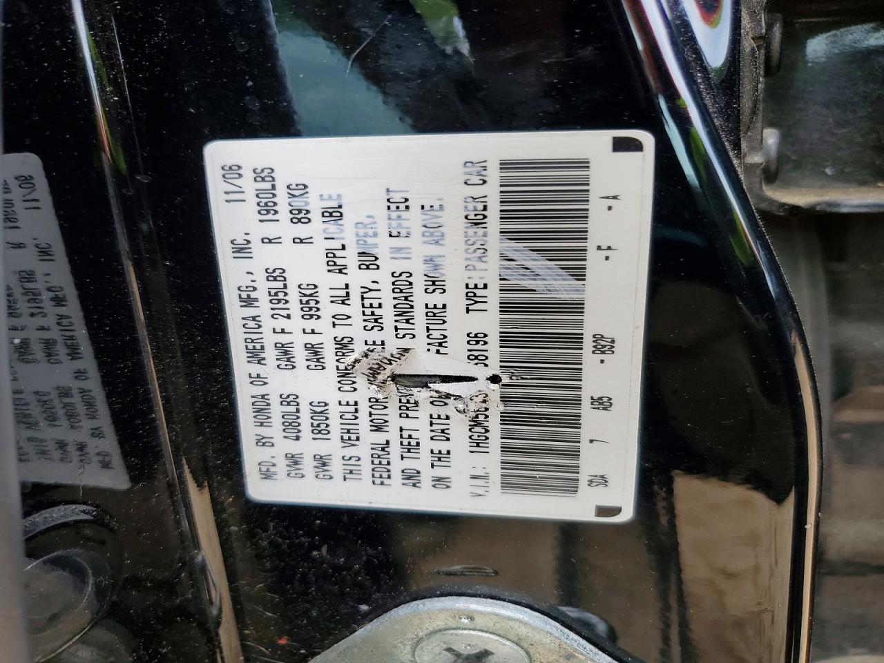 2007 HONDA ACCORD LX photo 34