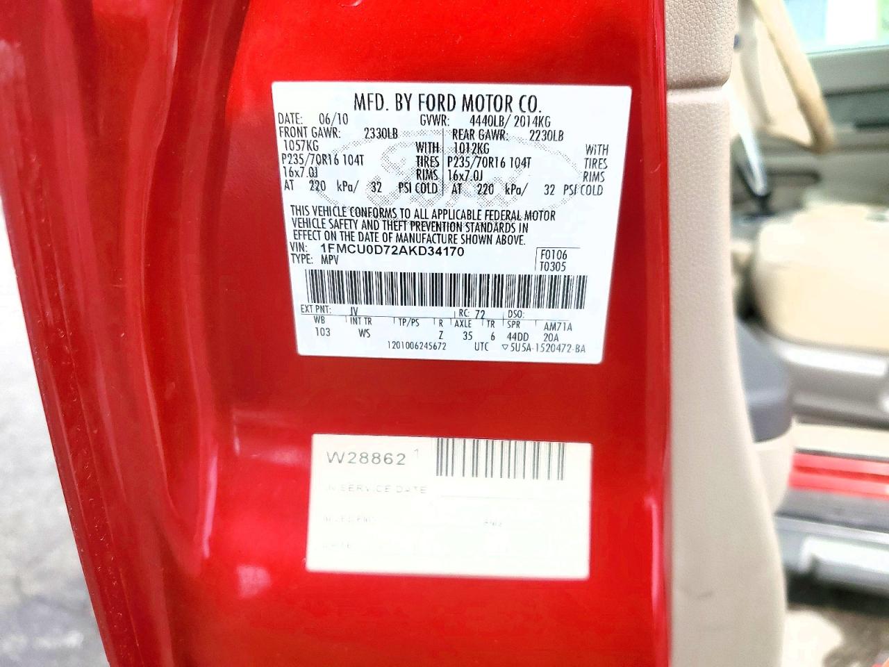 2010 FORD ESCAPE XLT photo 25