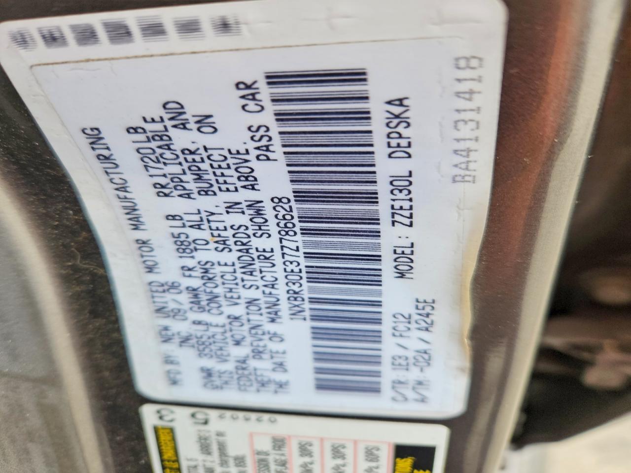 2007 TOYOTA COROLLA S photo 23