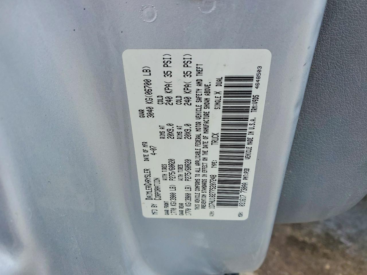 2007 DODGE RAM 1500 ST photo 23