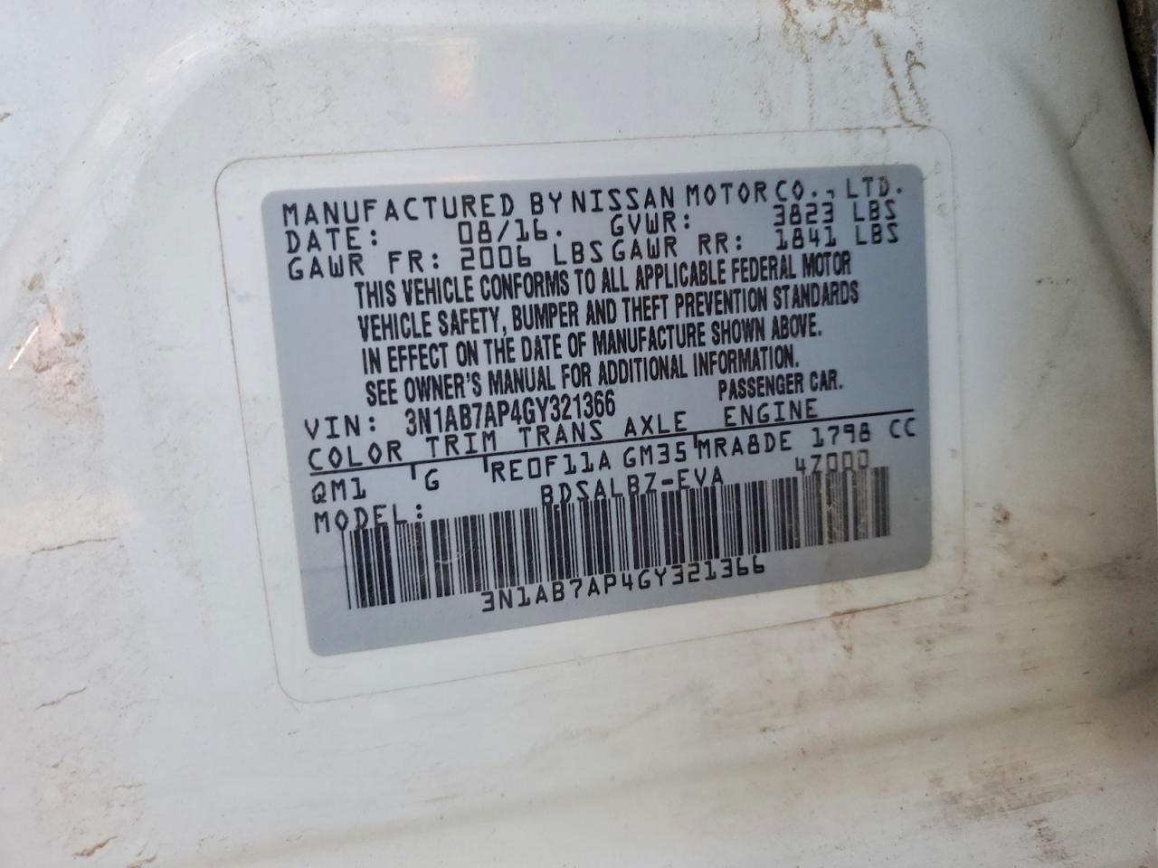 2016 NISSAN SENTRA S photo 34