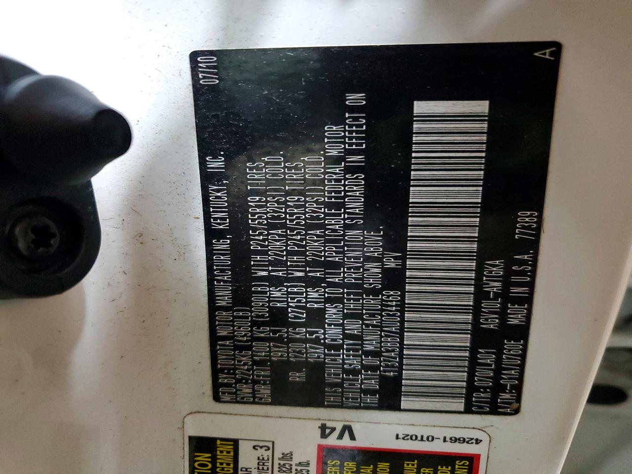 2010 TOYOTA VENZA FWD 4CYL photo 25