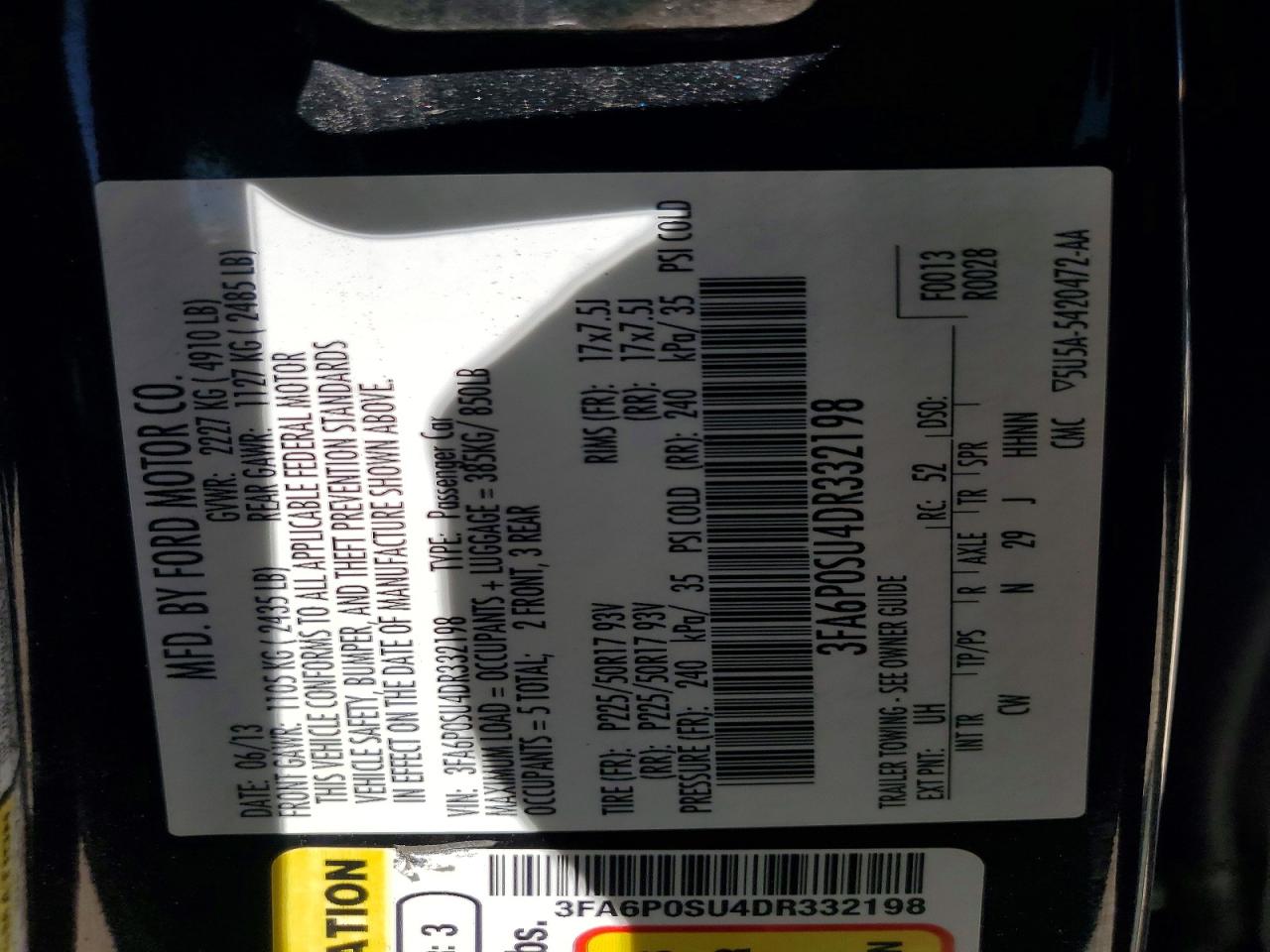 2013 FORD FUSION TITANIUM PHEV photo 23