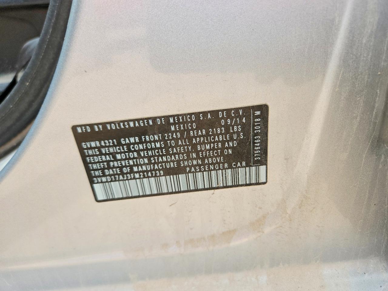 2015 VOLKSWAGEN JETTA SE photo 12