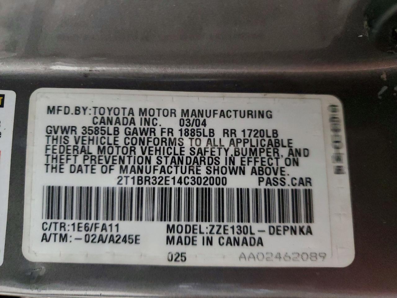 2004 TOYOTA COROLLA LE photo 34