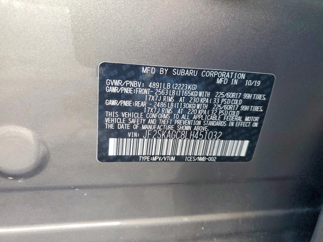 2020 SUBARU FORESTER PREMIUM photo 25
