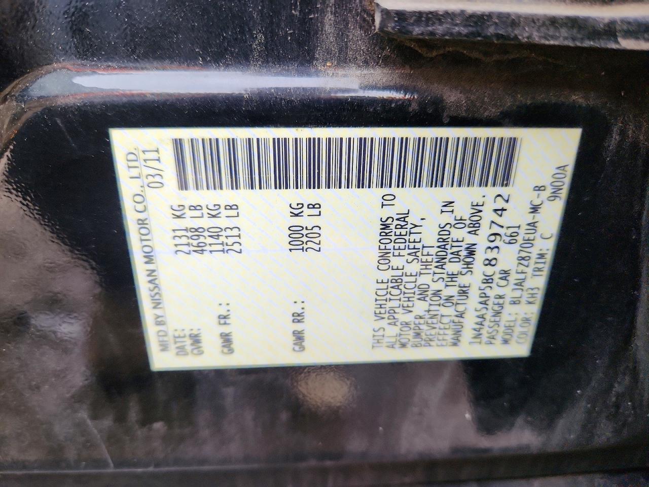 2011 NISSAN MAXIMA 3.5 S photo 13