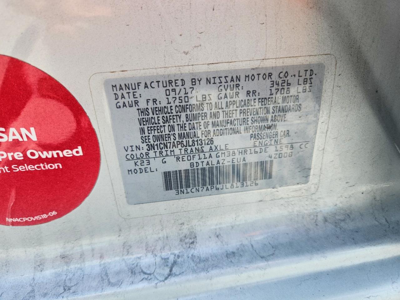 2018 NISSAN VERSA S PLUS photo 37