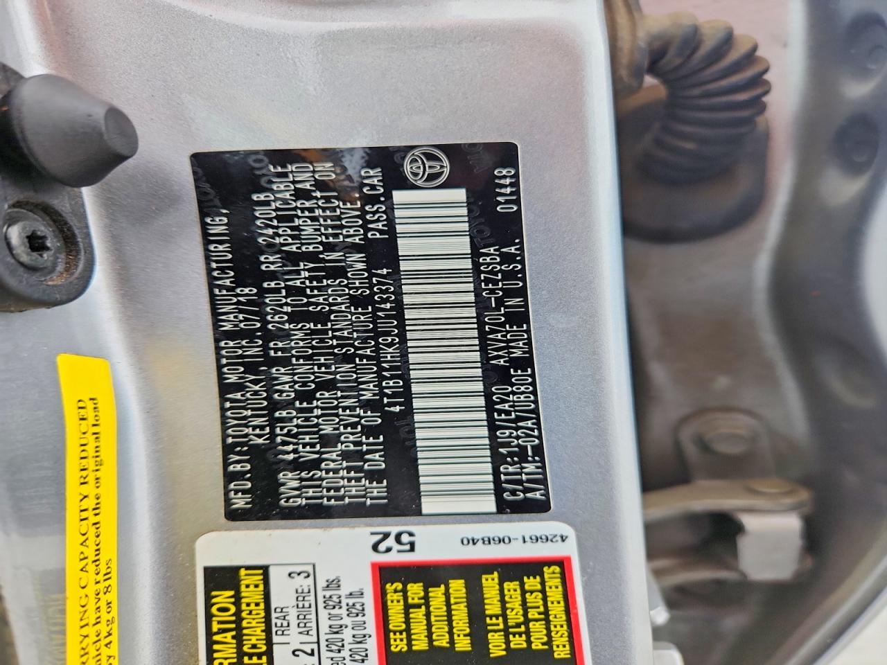 2018 TOYOTA CAMRY SE photo 37