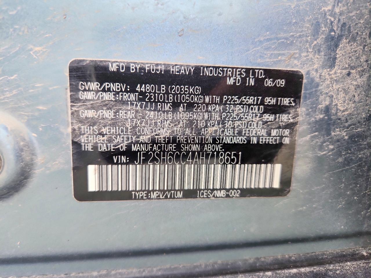 2010 SUBARU FORESTER 2.5X PREMIUM photo 23