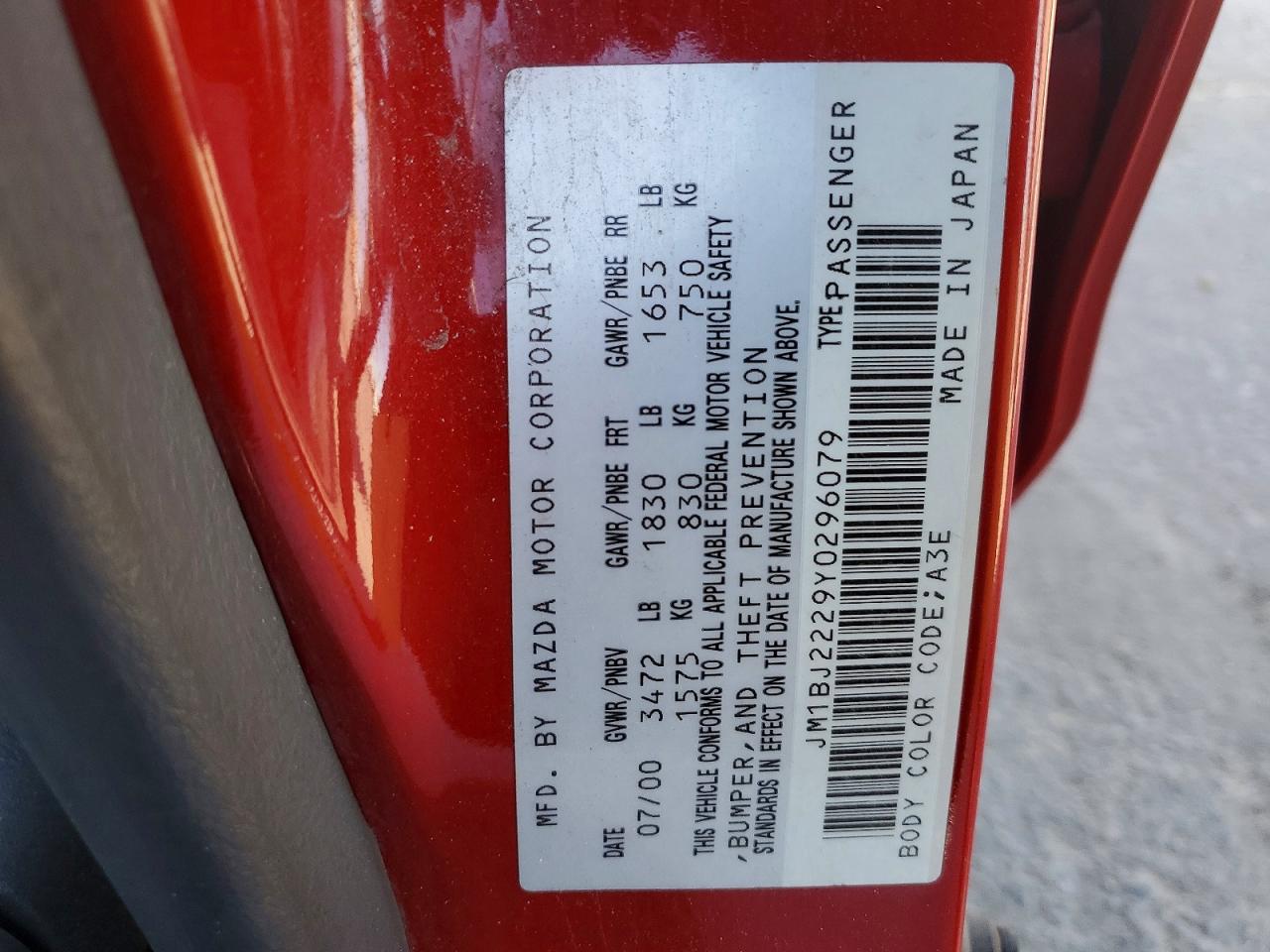 2000 MAZDA PROTEGE DX photo 23